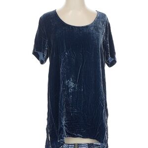 Johnny Was Midnight Blue Velvet Tunic Dress with Embroidered Back - small